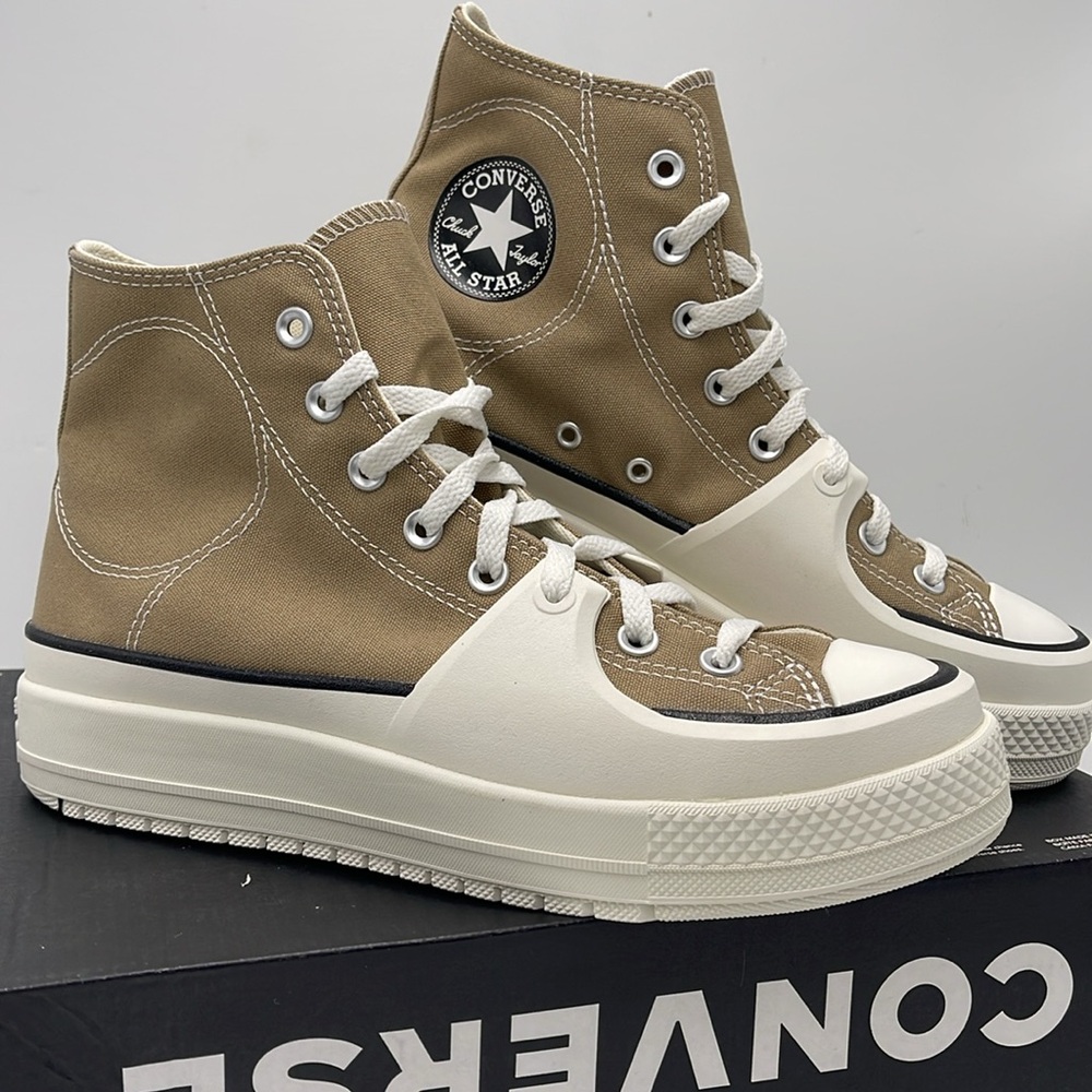 Converse Men’s CTAS CONSTRUCT HI ROASTED/BLACK/EGRET A03876C Platforms Sneakers - Picture 7 of 16